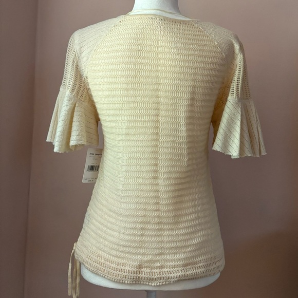 NWT Free People Flutter Sleeve Knit Top - Picture 4 of 5